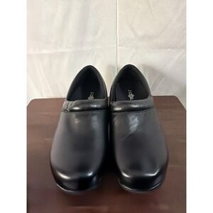 Z-CoiL Freedom Black Leather Slip-On Clogs Mens 11 Slip Resistant Pain Relief